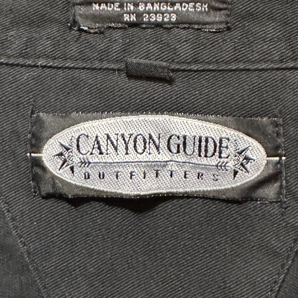 Canyon Guide Outfitters Mens Black Button-Up Short Sleeve - Large - Picture 8 of 9